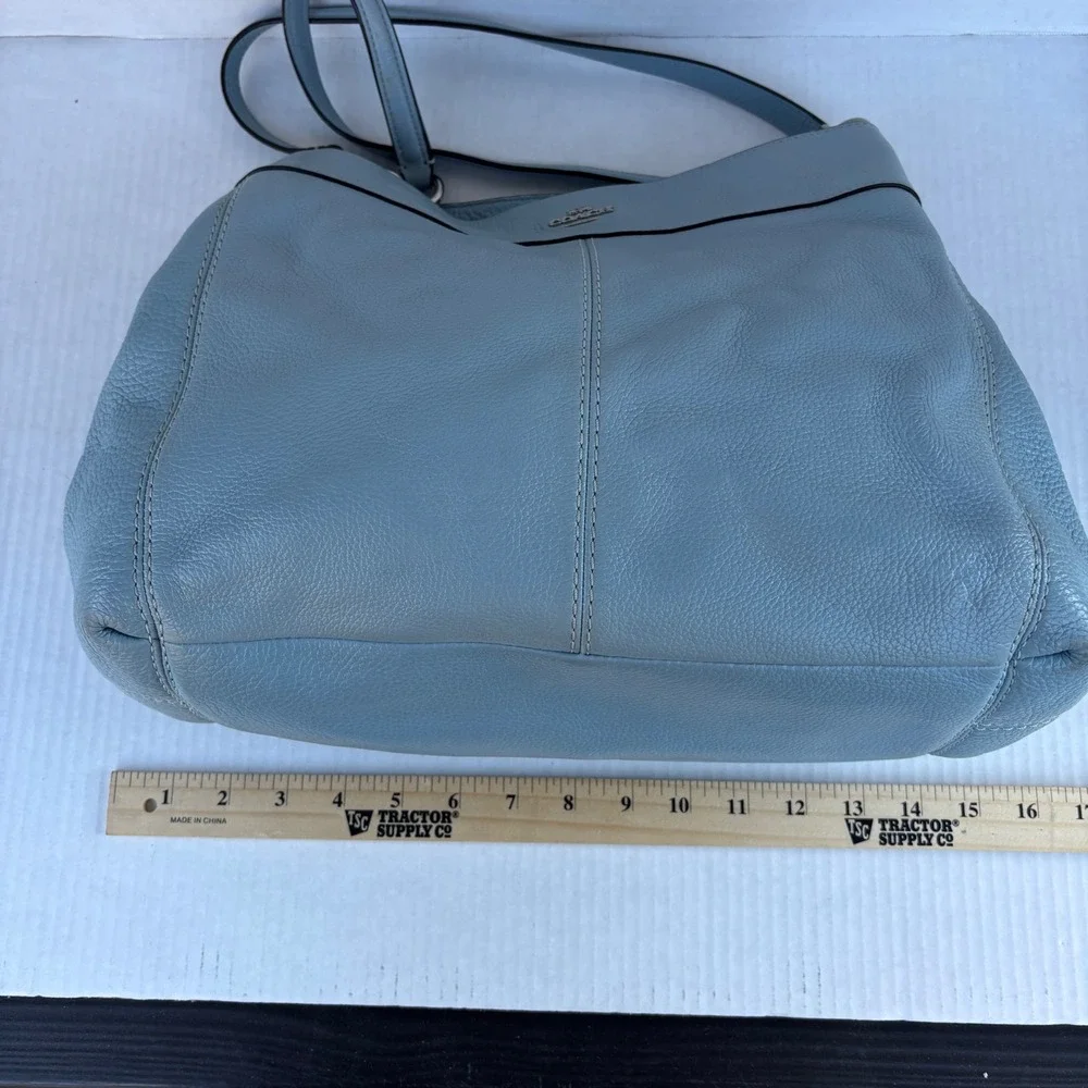Coach Lexy Shoulder Bag Light Blue Pebbled Leather Hobo F28997‎